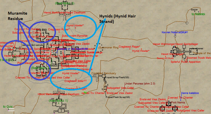 KodTaz Hynid and Muramite Farming Location